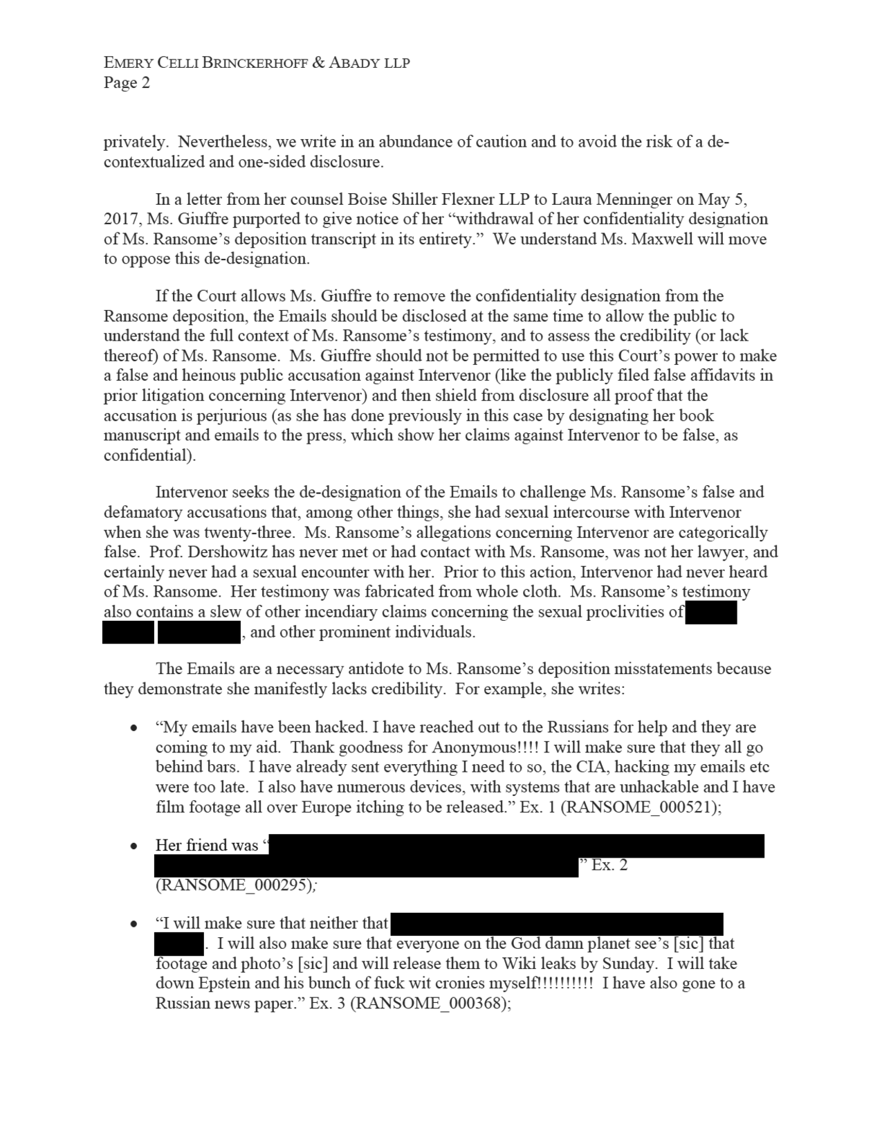 letter page 3 redacted